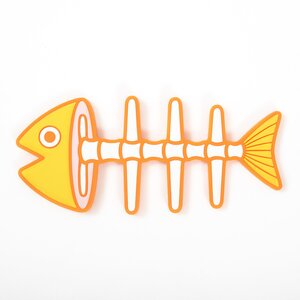 Fish Bone Magnet Hook Yellow