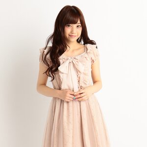 LIZ LISA Pleated Flare Dress Pink