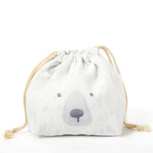 Okao Kinchaku Drawstring Lunch Bag Polar Bear
