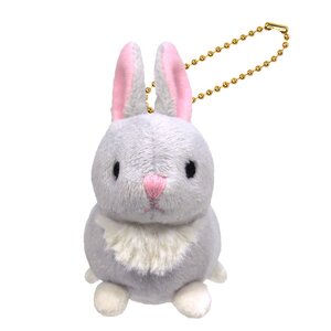 Fluffies Plush Keychains Gray Rabbit