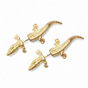 Lilou Animal Split Earrings Crocodile