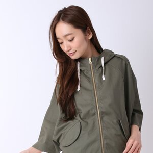 earth music&ecology Laced Poncho Blouson Khaki
