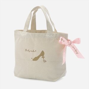 Pinkymika TOGE High Heel x Ribbon Tote Bag Beige × Pink