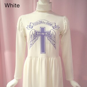 KOKOkim Holy Cross Long-Sleeve Turtleneck Dress White M