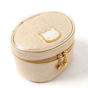 Pooh-chan Embossed Enamel Vanity Case Beige