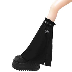 LISTEN FLAVOR Heartbeat Leg Covers w/ Belt Black