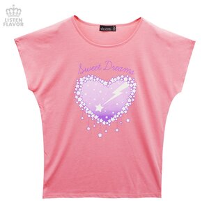 LISTEN FLAVOR Sweet Dreams Dolman Cutsew Pink