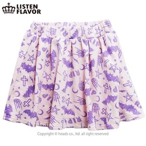 LISTEN FLAVOR Midnight Pattern Flare Skirt Light Pink