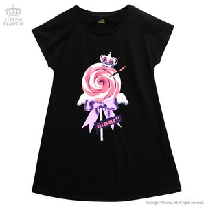 LISTEN FLAVOR x Gimme Geek!! Collaboration Vol. 1 Angel Candy Cross Neck Dress Black
