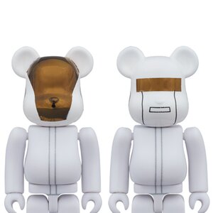 BE@RBRICK 100％ Daft Punk (White Suit Ver.) Guy-Manuel de Homem-Christo/Thomas Bangalter 2-Pack
