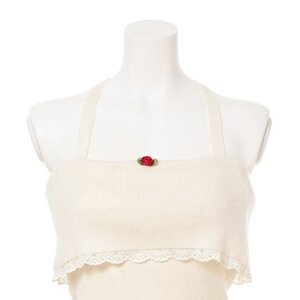 Swankiss Back Ribbon Knit Shirts White