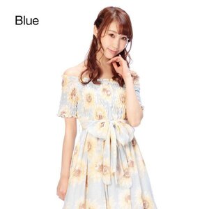 LIZ LISA Sunflower Dress w/ Official LIZ LISA Shop Bag Blue