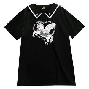 LISTEN FLAVOR Unicorn Sailor Dress Black