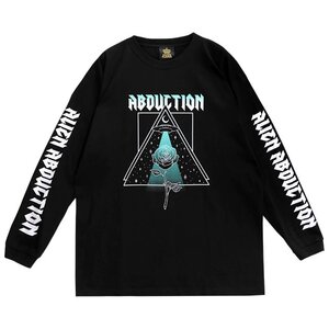 LISTEN FLAVOR Alien Abduction Long Sleeve T-Shirt Black x Green