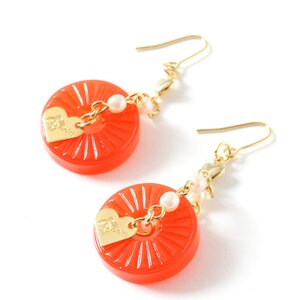 Lolii Donut Candy Earrings Red