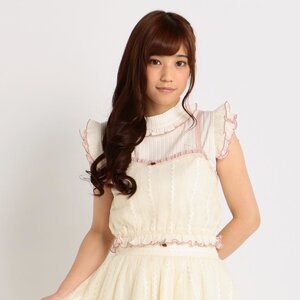 LIZ LISA Contrast Lace Bustier Top White