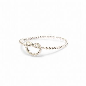 Lilou Twist Reef Knot Ring Silver Size 4