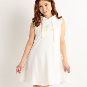 LIZ LISA NJOY Embroidered A-Line Hooded Dress White