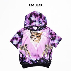 ACDC RAG Galaxy Cat Short Sleeve Hoodie Regular Fit