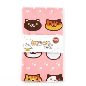 Neko Atsume Hand Towel Group Pink