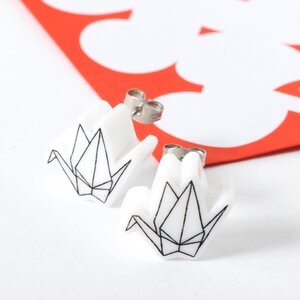 ApparE Japanese Motif Earrings Paper Crane