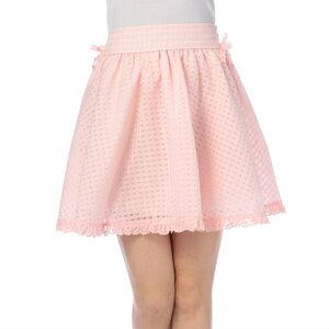 LIZ LISA Gingham Checkered Skirt Pink