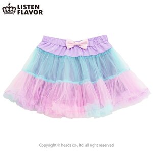 LISTEN FLAVOR Tulle Pannier Skirt w/ Ribbon Dreamy Pastel