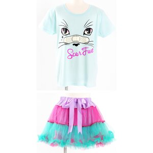 LISTEN FLAVOR Outfit Set (Cat Face ver.) Mint/Lavender