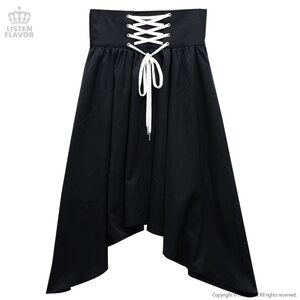LISTEN FLAVOR Lace-Up Hemline Skirt