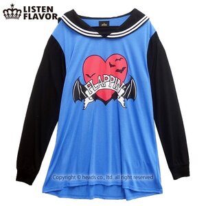LISTEN FLAVOR Flying Devil Heart Sailor Tunic Blue