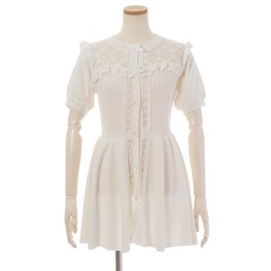LIZ LISA Front Lace Peplum Cardigan White