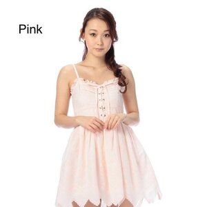 LIZ LISA Embroidered Hem Dress w/ Official LIZ LISA Shop Bag Pink