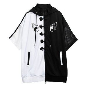 LISTEN FLAVOR Yin-Yang China Mesh Jersey Hoodie Two-Tone