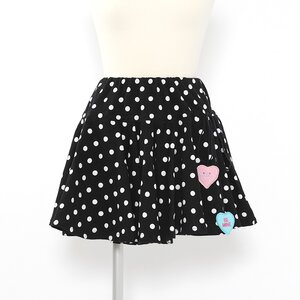 milklim Volume Dot-chan Skirt Black x White Dots