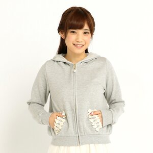LIZ LISA Ribbon Hoodie Gray