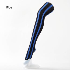 Chiharu Kikuchi Striped and Checkered Tights Blue