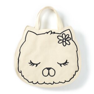 Oshamana Mie-chan Canvas Mini Tote Ivory