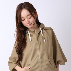 earth music&ecology Laced Poncho Blouson Beige