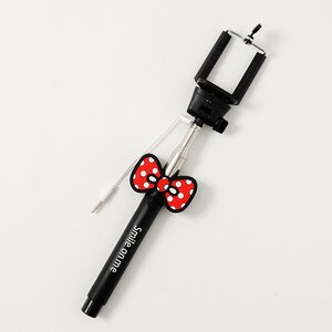 Selfie Stick w/ Polka Dot Ribbon Red