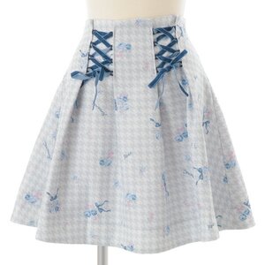 LIZ LISA Houndstooth Floral Skirt Gray