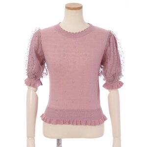 LIZ LISA Polka Dot Knit Top Pink