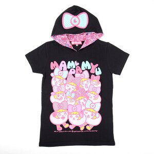 Mameshi Pamyu Pamyu Mossari Half Sleeve T-Shirt Hoodie Black