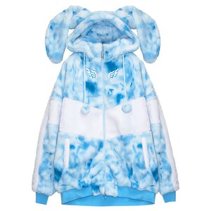 LISTEN FLAVOR Usamimi Angel Fur Blouson Blue Sky