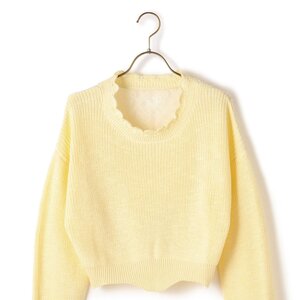 LIZ LISA Short Knit Shirt Yellow
