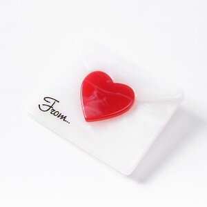 gargle Love Letter Brooch Red