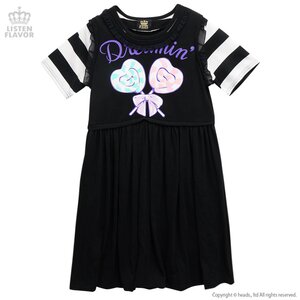 LISTEN FLAVOR Lollipop Candy Layered Dress Black