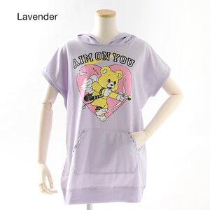 Listen Flavor Angel Bear Hoodie Dress Lavender