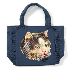 Flapper Hair Band Cat Tote Bags Navy