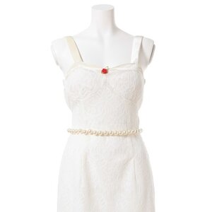 Swankiss Rose Pearl Dress White