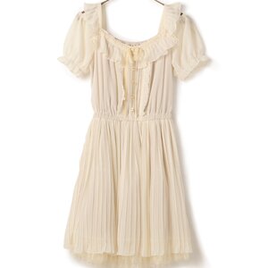 LIZ LISA Puffy Pleated Dress White